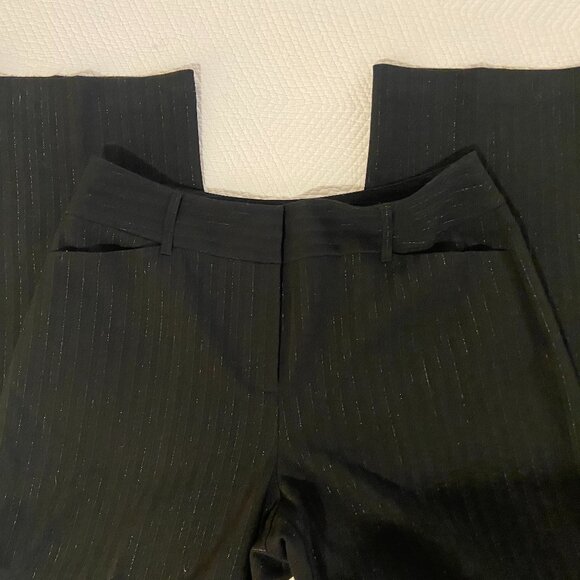 Chico's Black pants w/ metallic thread stripe 14 / Large / 2.5 Tall - Picture 2 of 7
